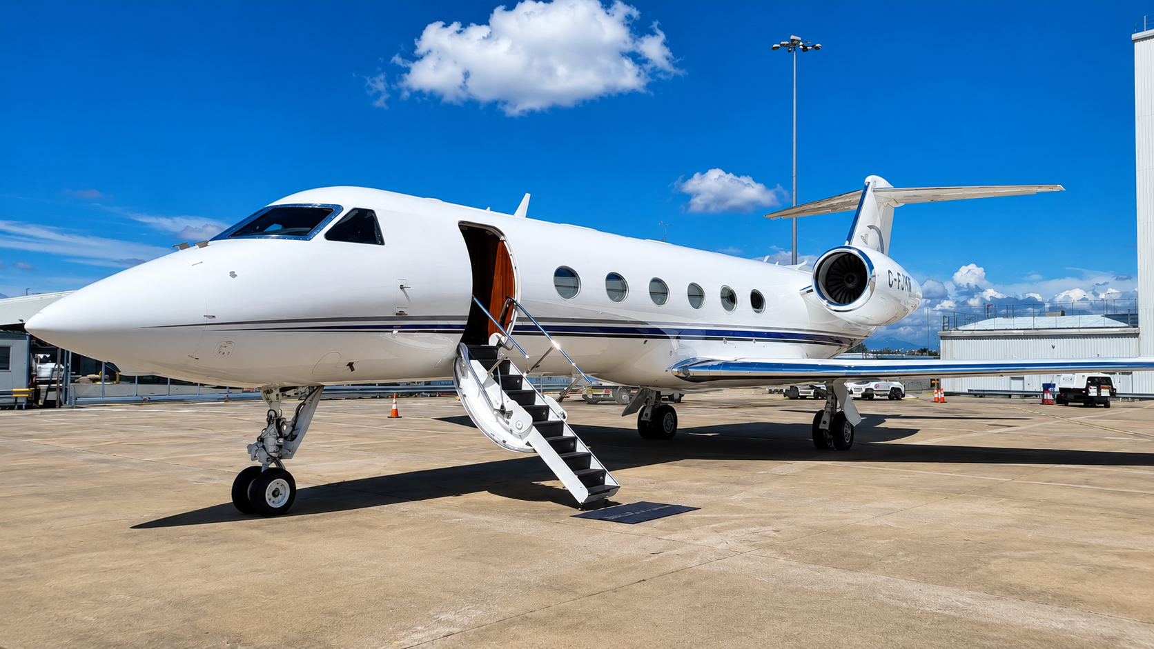 Jet privado listo para embarque
